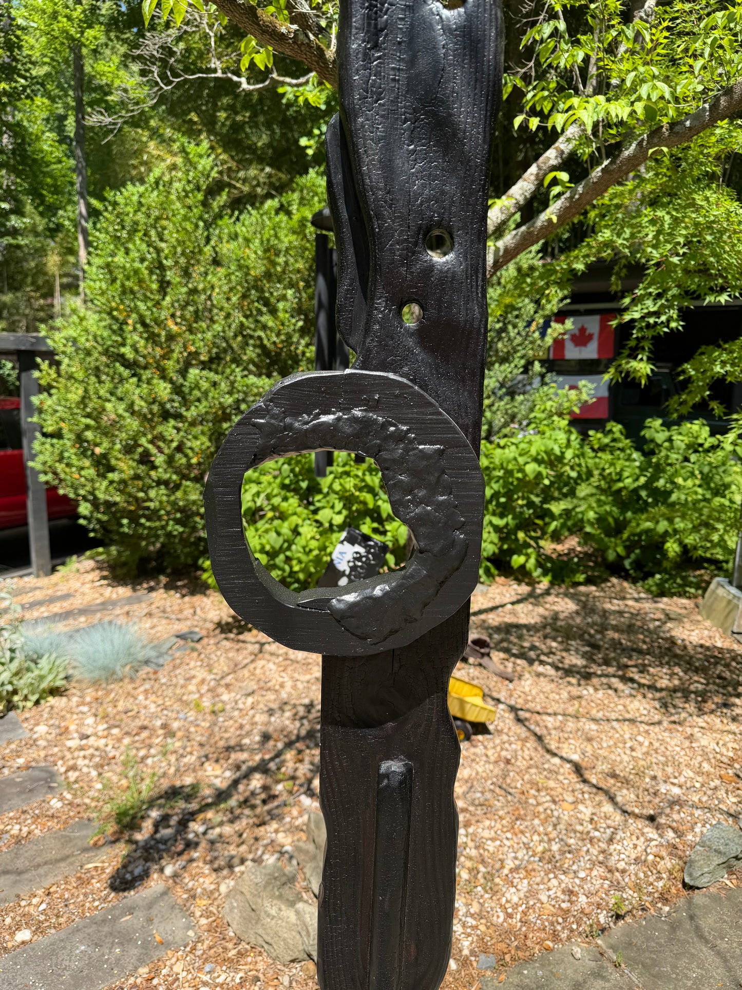 Organic Indoor-Outdoor Shou Sugi Ban Sculpture Totem #88