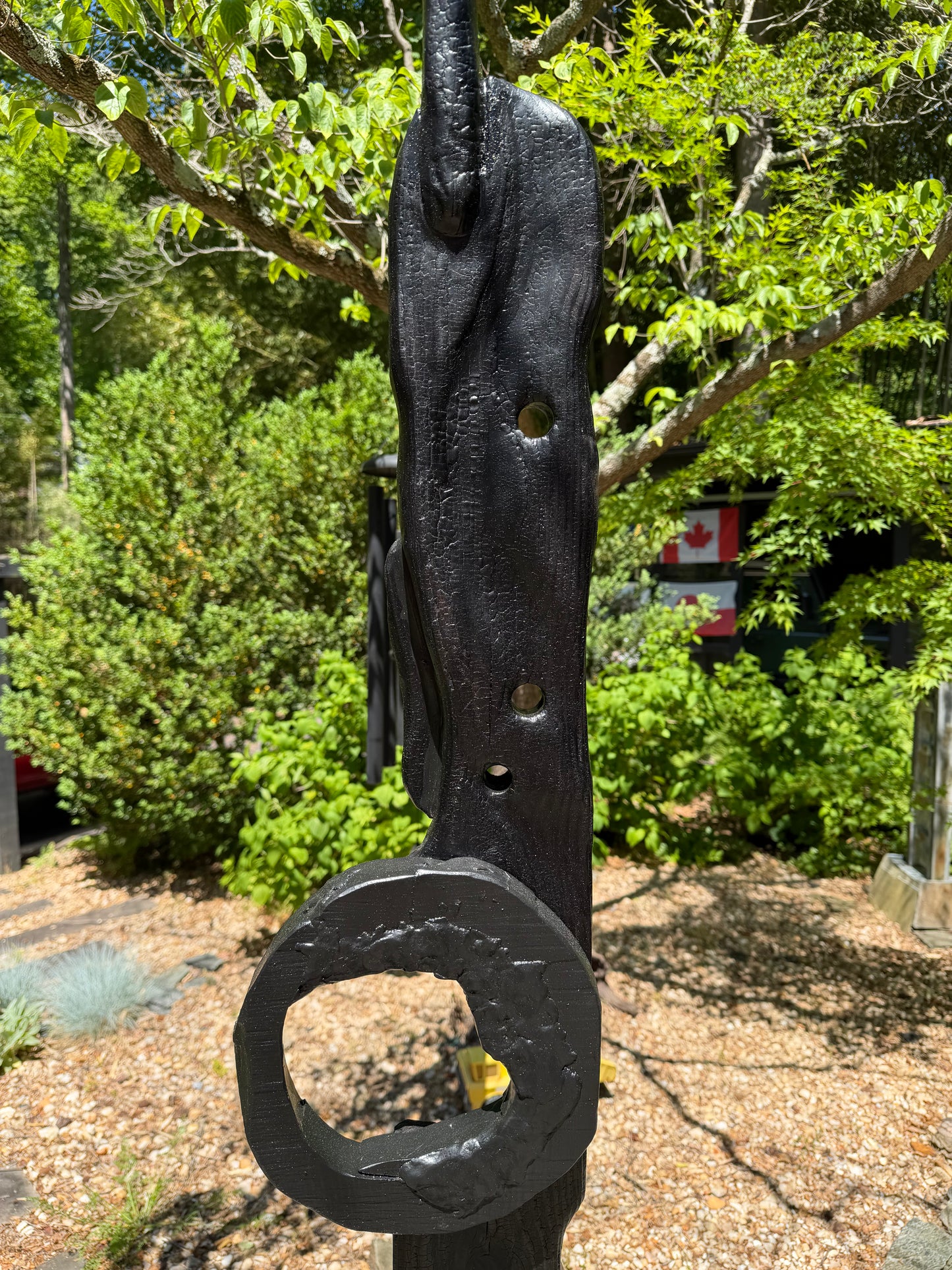 Organic Indoor-Outdoor Shou Sugi Ban Sculpture Totem #88