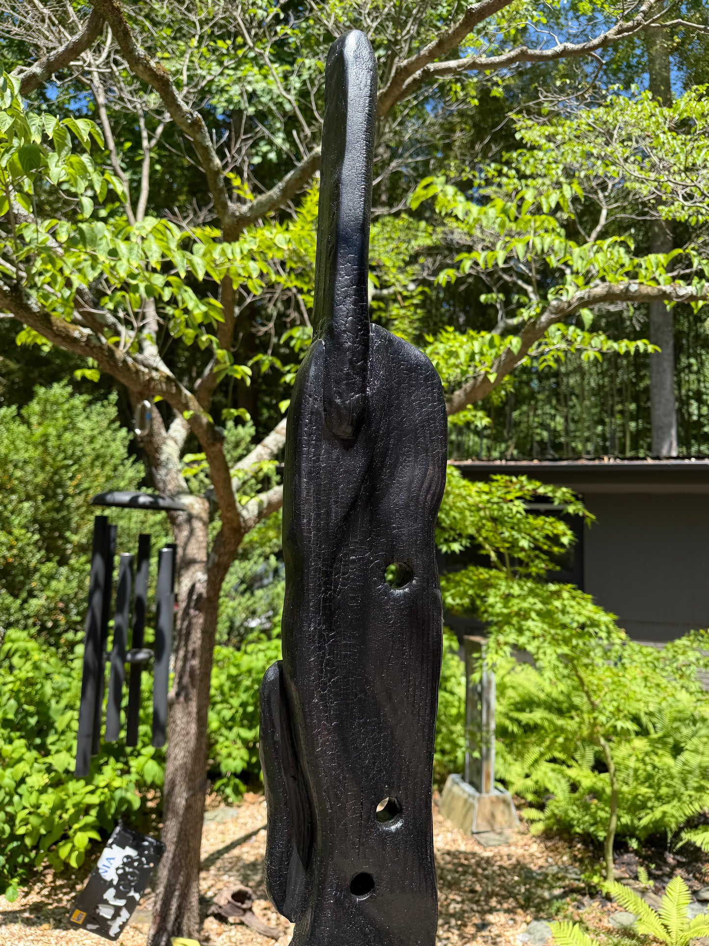 Organic Indoor-Outdoor Shou Sugi Ban Sculpture Totem #88