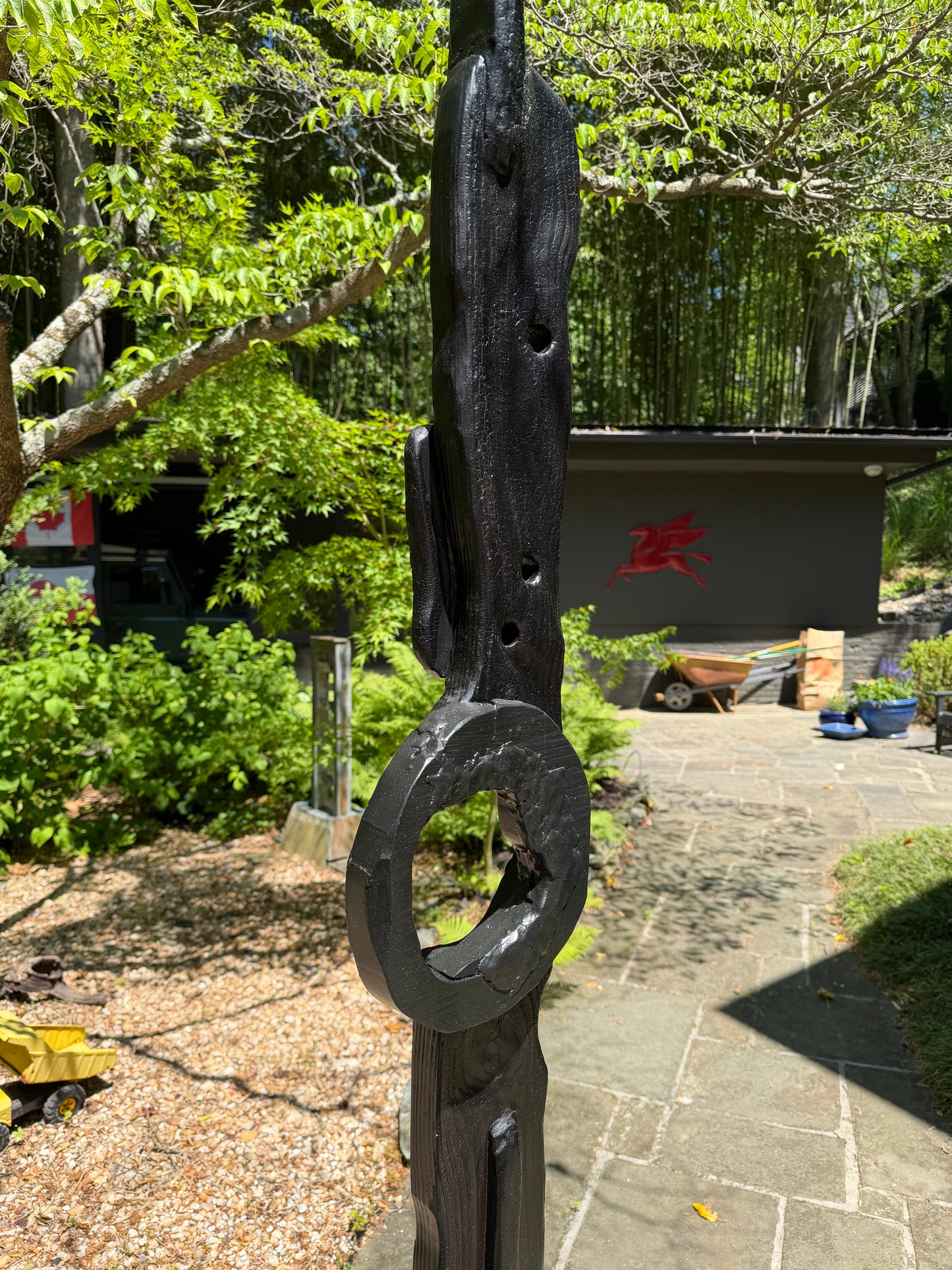 Organic Indoor-Outdoor Shou Sugi Ban Sculpture Totem #88