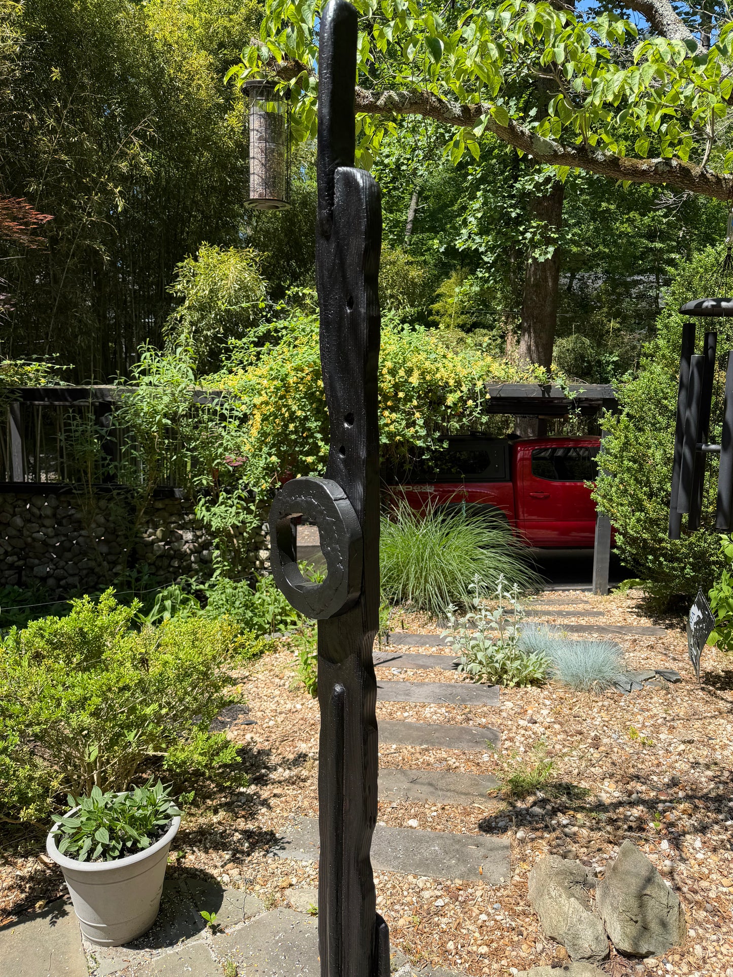 Organic Indoor-Outdoor Shou Sugi Ban Sculpture Totem #88