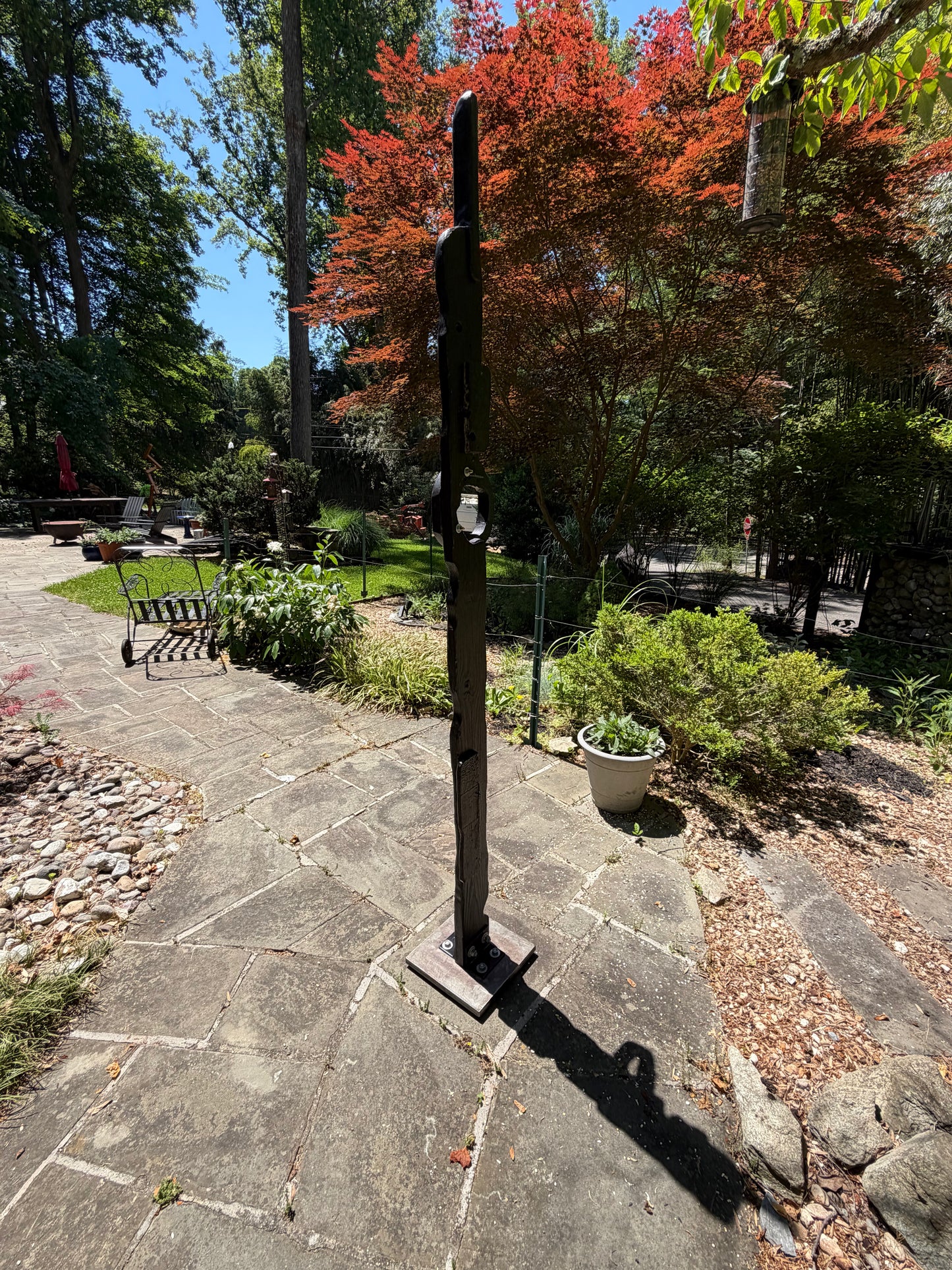 Organic Indoor-Outdoor Shou Sugi Ban Sculpture Totem #88