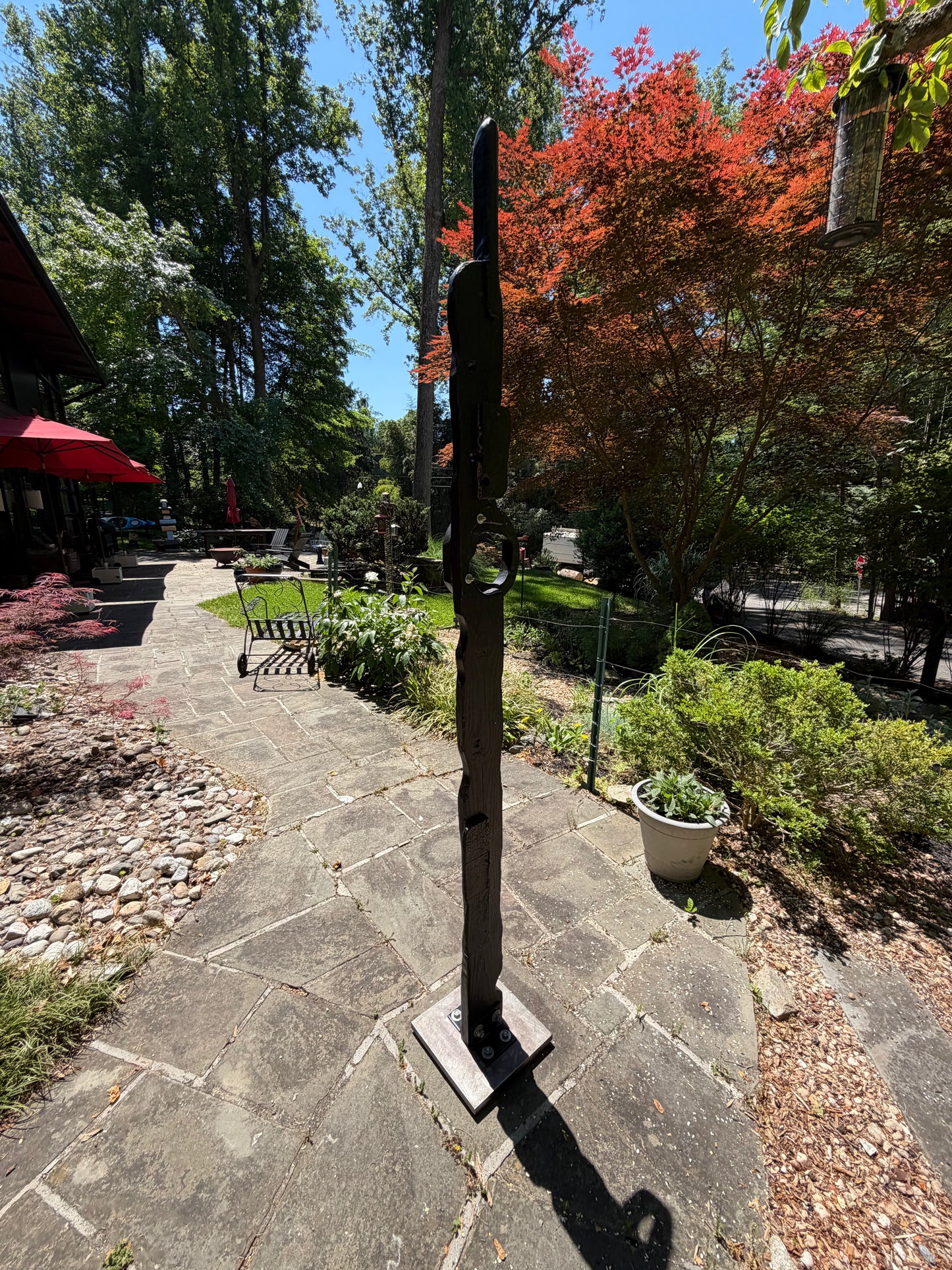 Organic Indoor-Outdoor Shou Sugi Ban Sculpture Totem #88