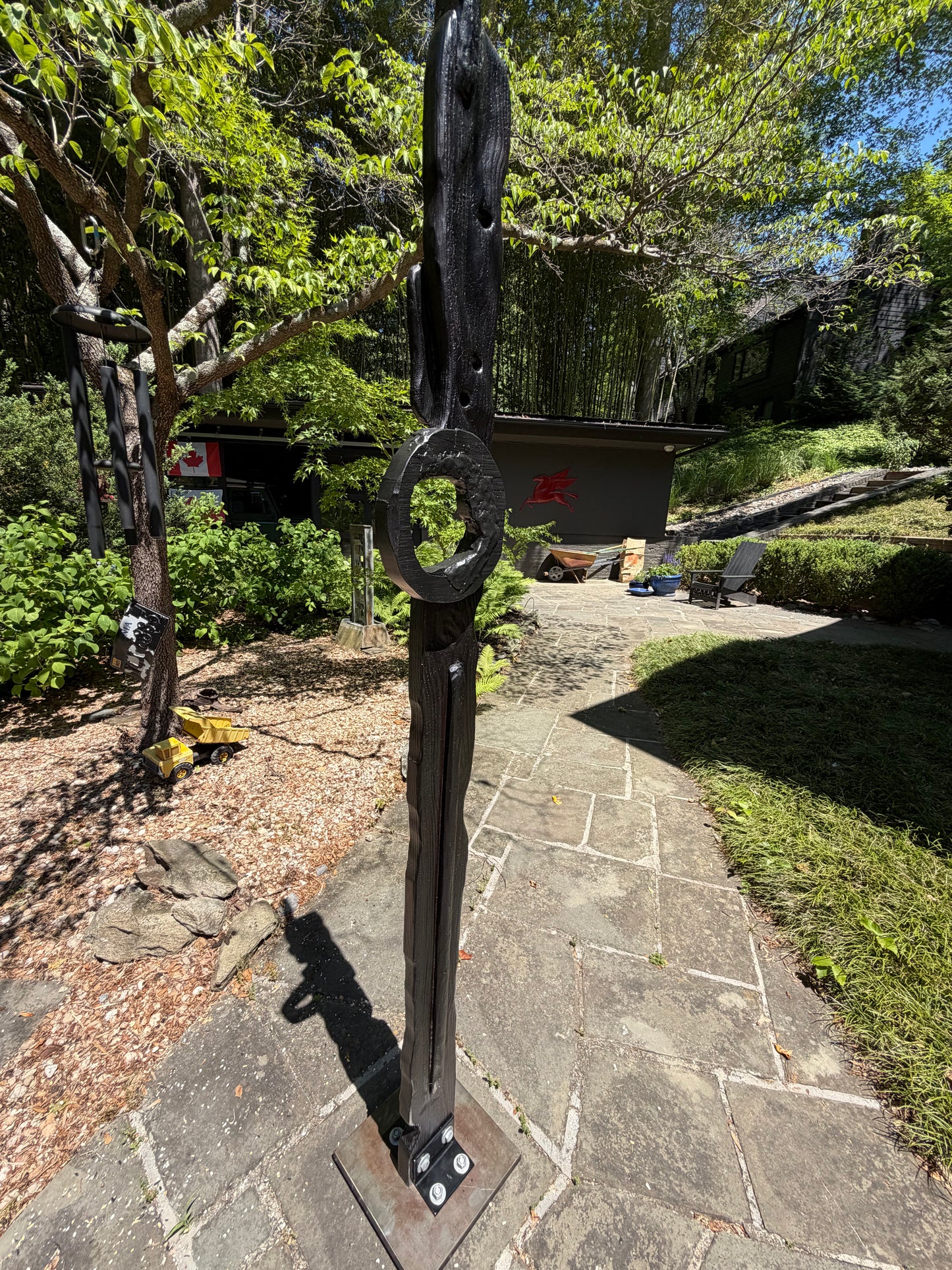 Organic Indoor-Outdoor Shou Sugi Ban Sculpture Totem #88