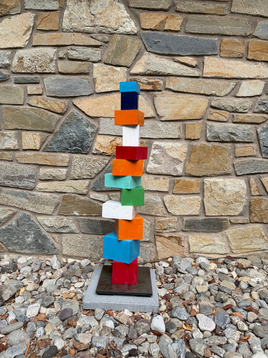 Indoor-Outdoor Colorblock Totems #98 & #99 (Made-to-Order)