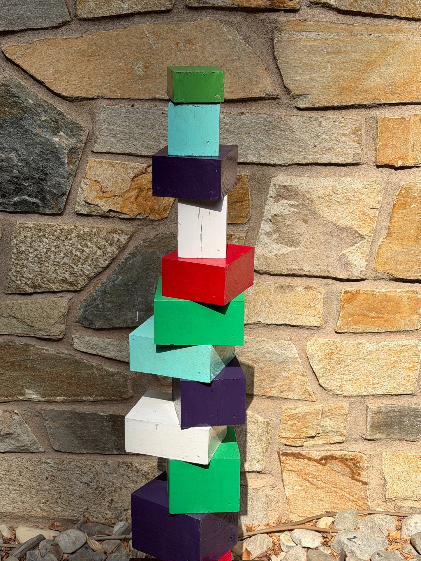 Indoor-Outdoor Colorblock Totems #98 & #99 (Made-to-Order)