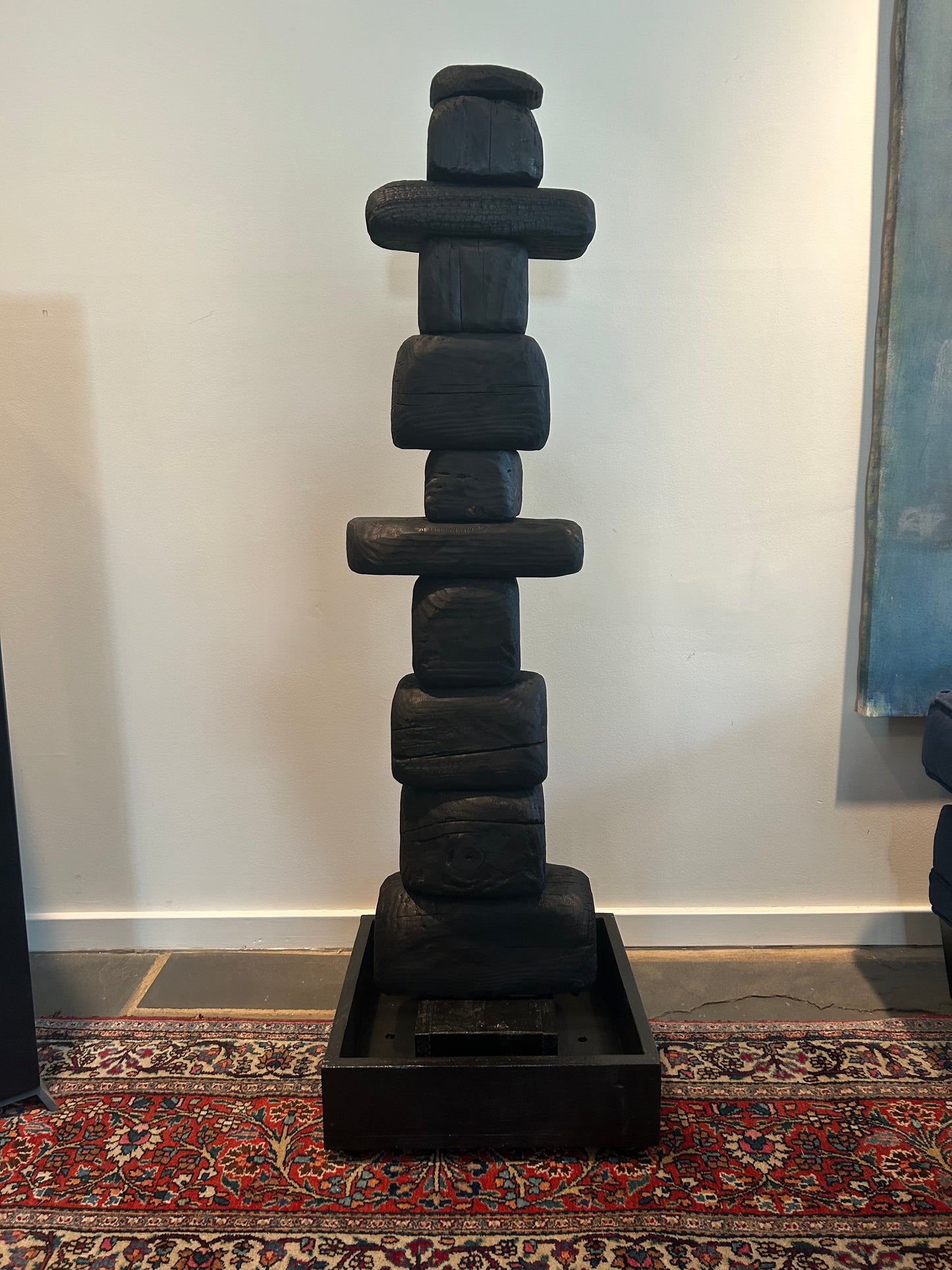 Indoor Shou Sugi Ban Sculpture Totem #53/Sculpture-in-a-Box #2