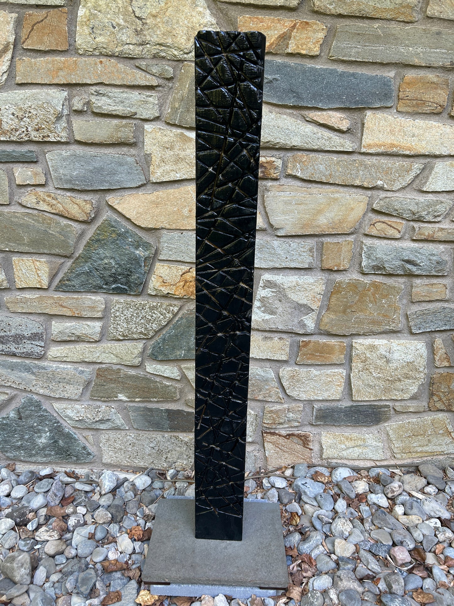 Indoor-Outdoor Milled Walnut Shou Sugi Ban Chainsaw Totem #76