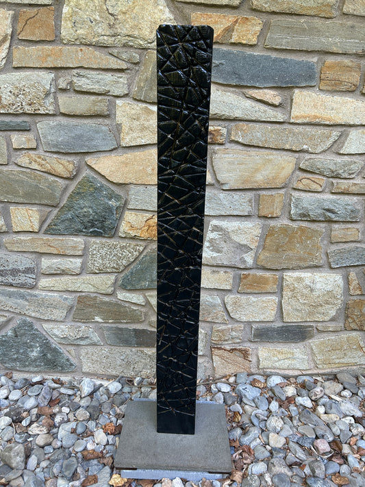 Indoor-Outdoor Milled Walnut Shou Sugi Ban Chainsaw Totem #76