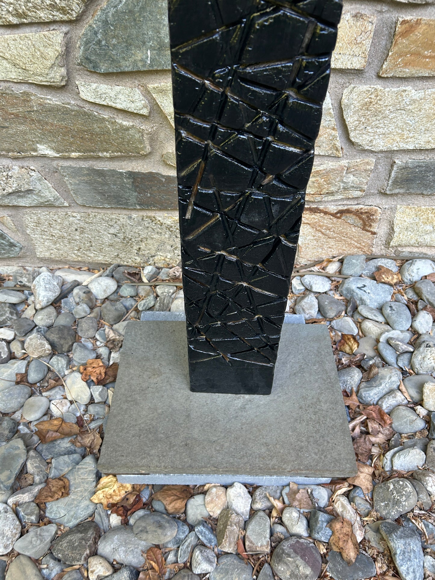 Indoor-Outdoor Milled Walnut Shou Sugi Ban Chainsaw Totem #76