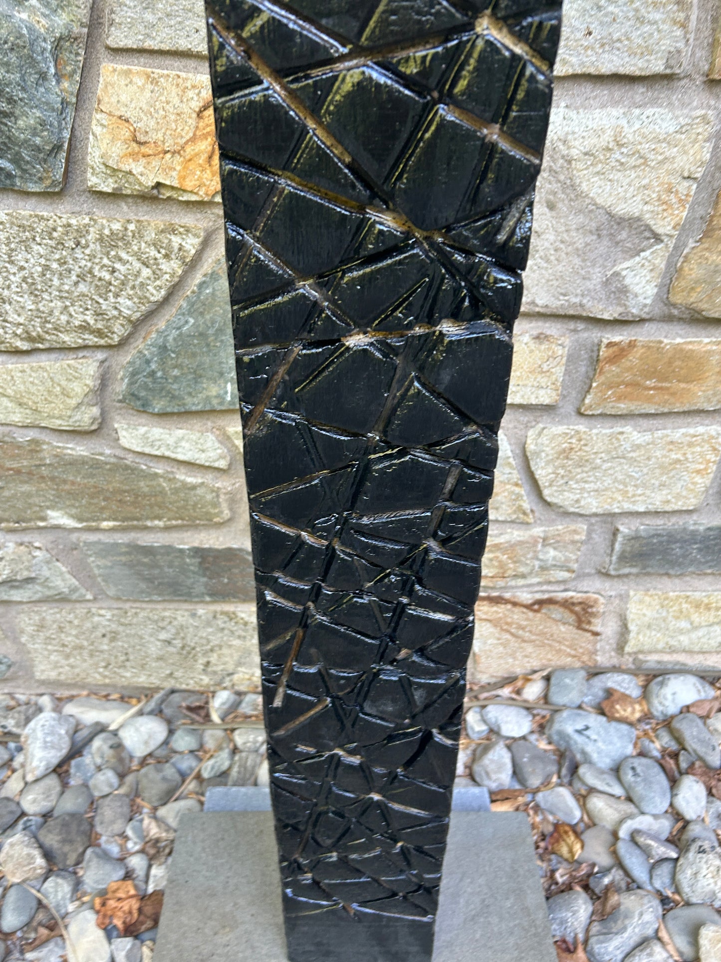 Indoor-Outdoor Milled Walnut Shou Sugi Ban Chainsaw Totem #76