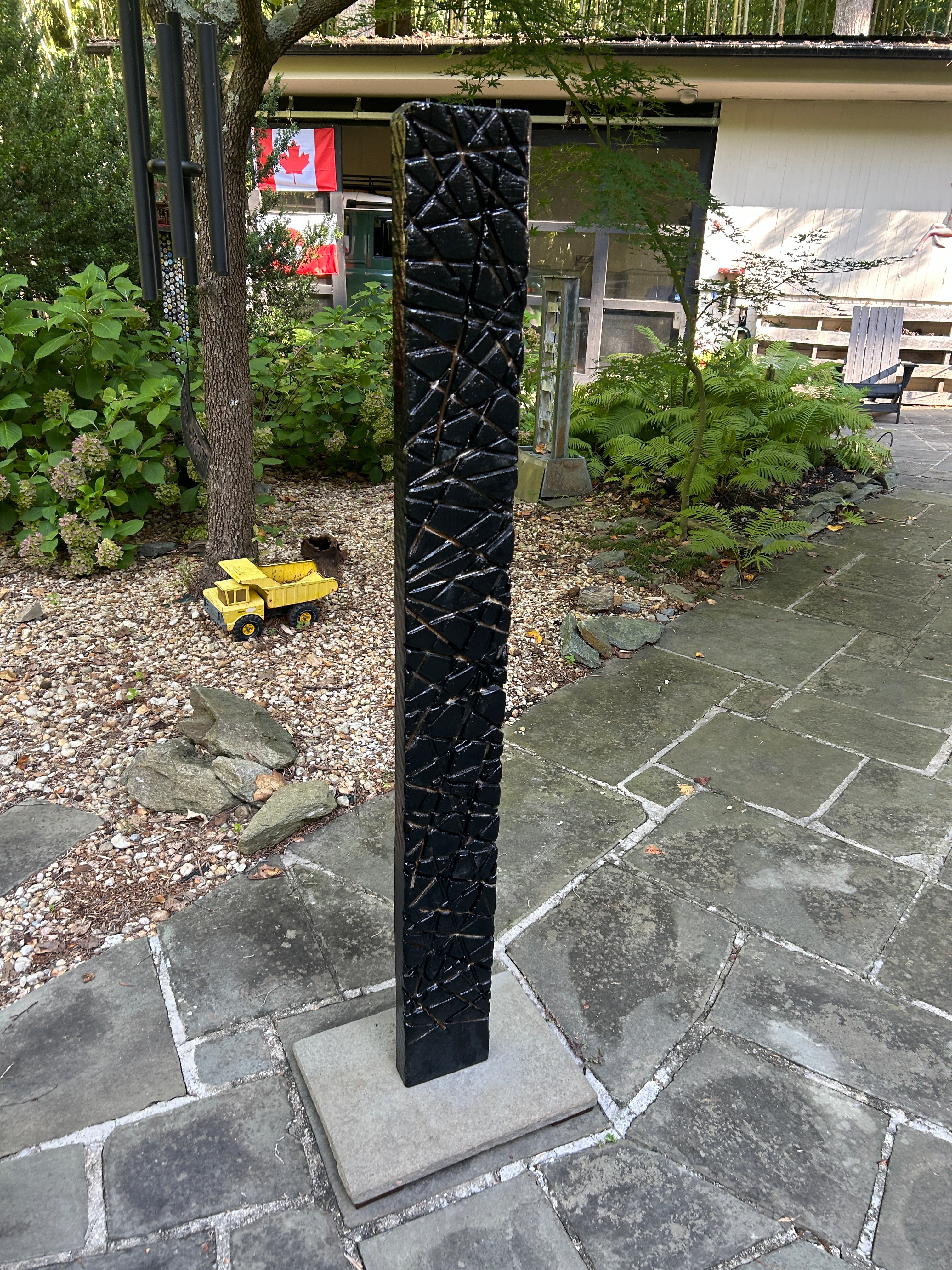 Indoor-Outdoor Milled Walnut Shou Sugi Ban Chainsaw Totem #76