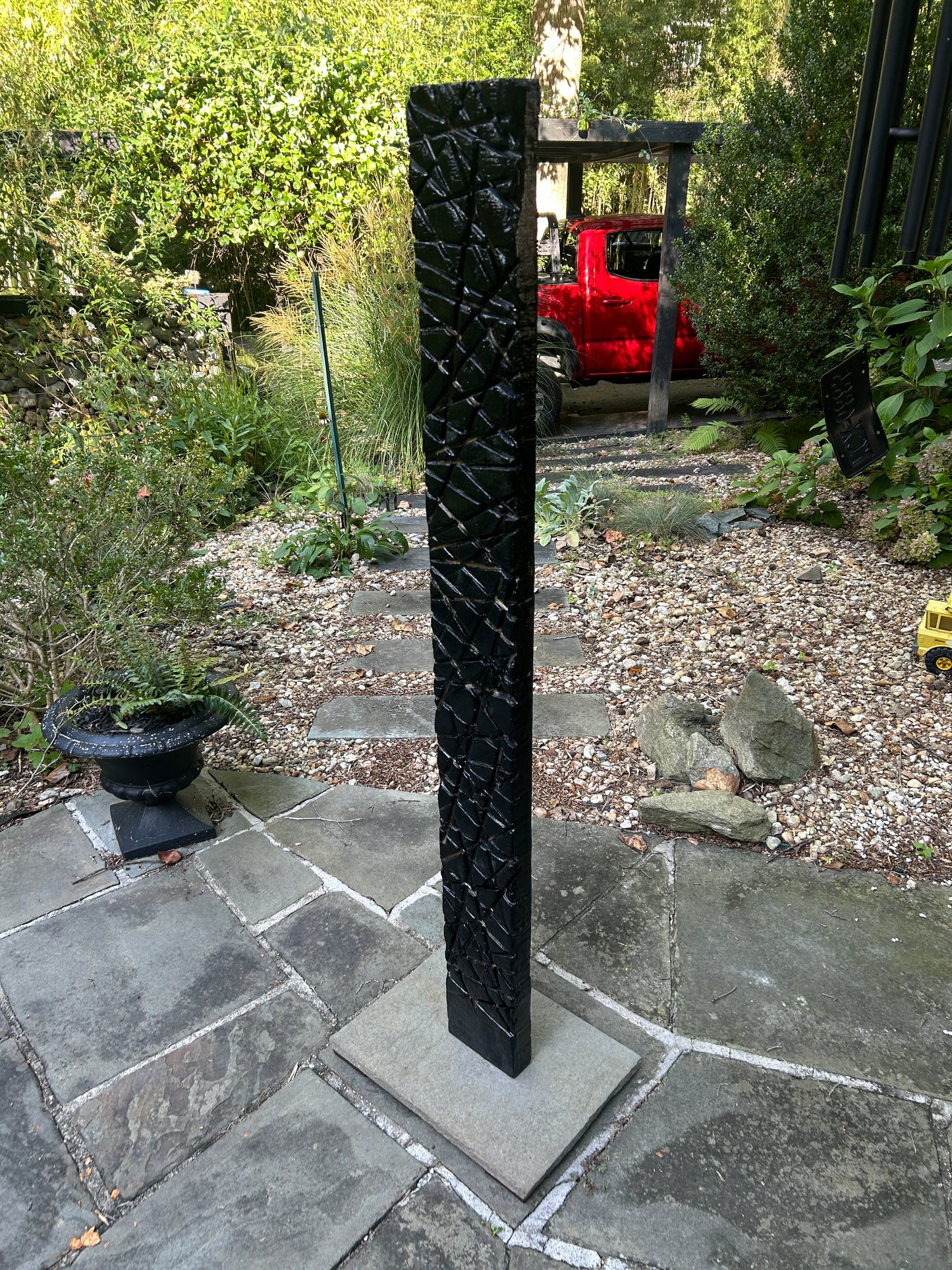 Indoor-Outdoor Milled Walnut Shou Sugi Ban Chainsaw Totem #76