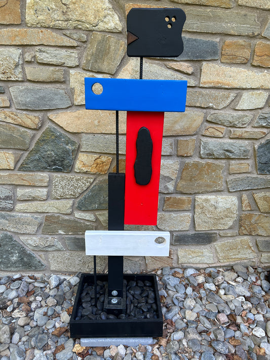 Indoor-Outdoor Organic Sculpture Totem #38/Colorblock #10