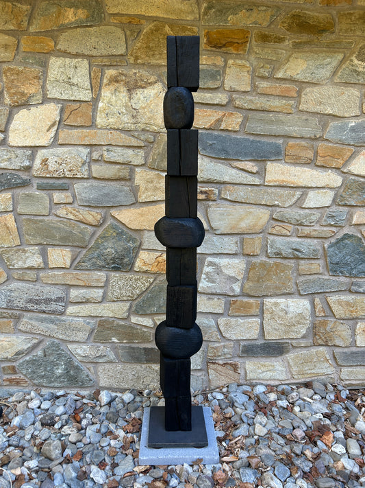 Indoor-Outdoor Organic Shou Sugi Ban Totem Sculpture #79 (Made-to-Order)