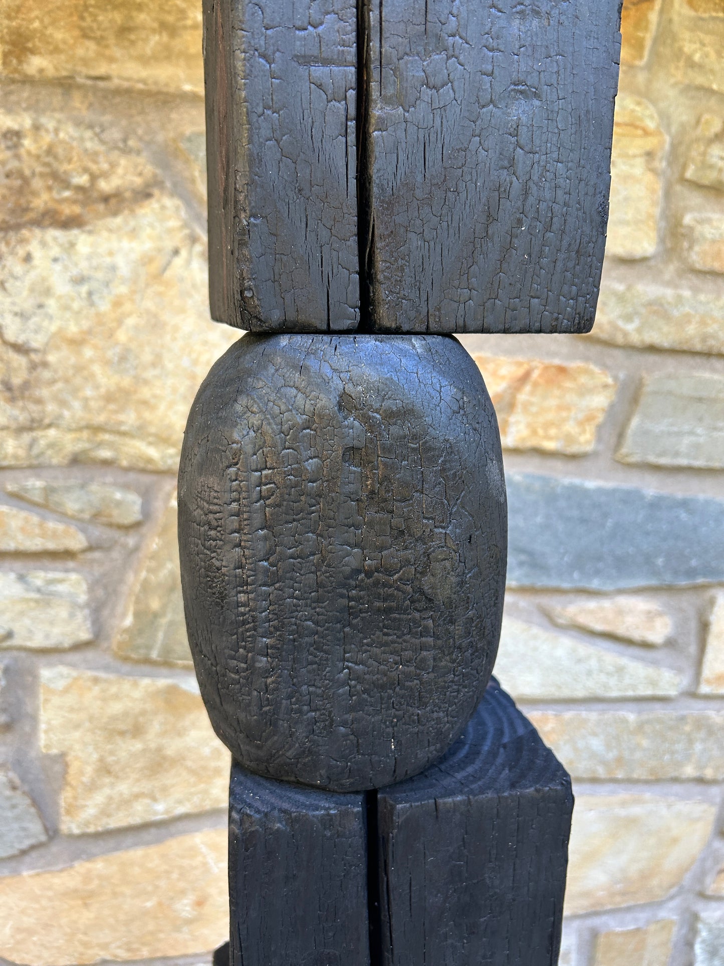 Indoor-Outdoor Organic Shou Sugi Ban Totem Sculpture #79 (Made-to-Order)