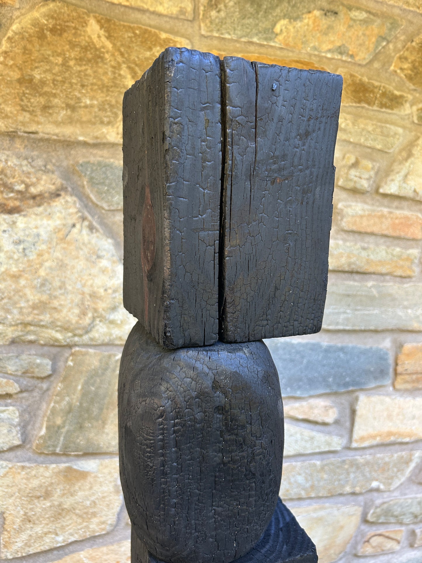 Indoor-Outdoor Organic Shou Sugi Ban Totem Sculpture #79 (Made-to-Order)