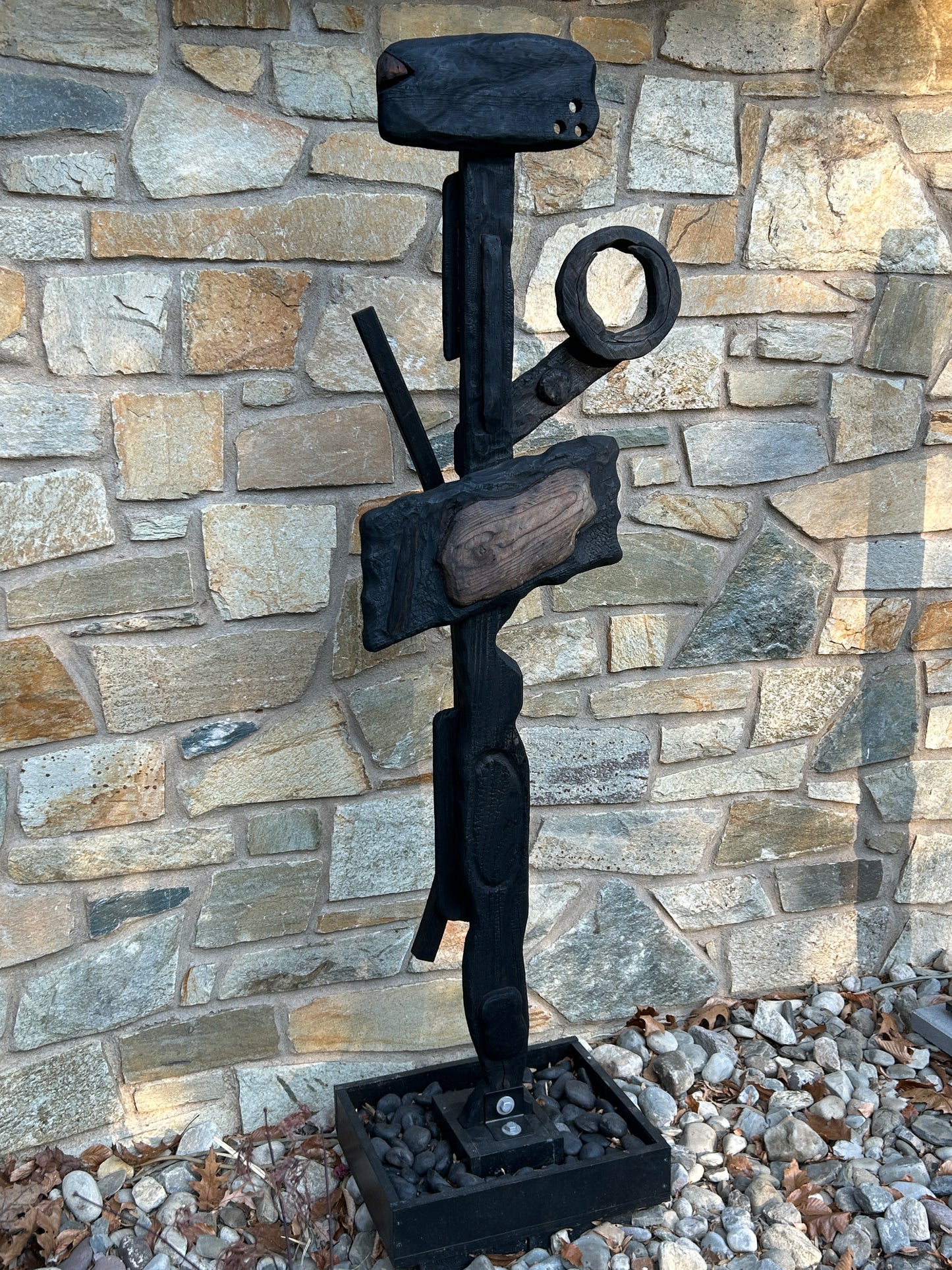 Organic Indoor-Outdoor Shou Sugi Ban Sculpture Totem #15/Personage #4 (Updated)