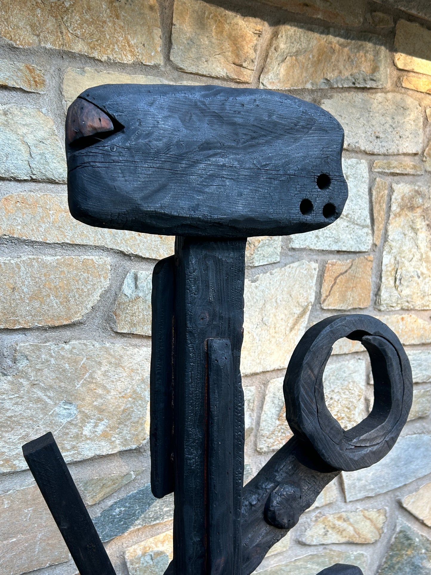 Organic Indoor-Outdoor Shou Sugi Ban Sculpture Totem #15/Personage #4 (Updated)