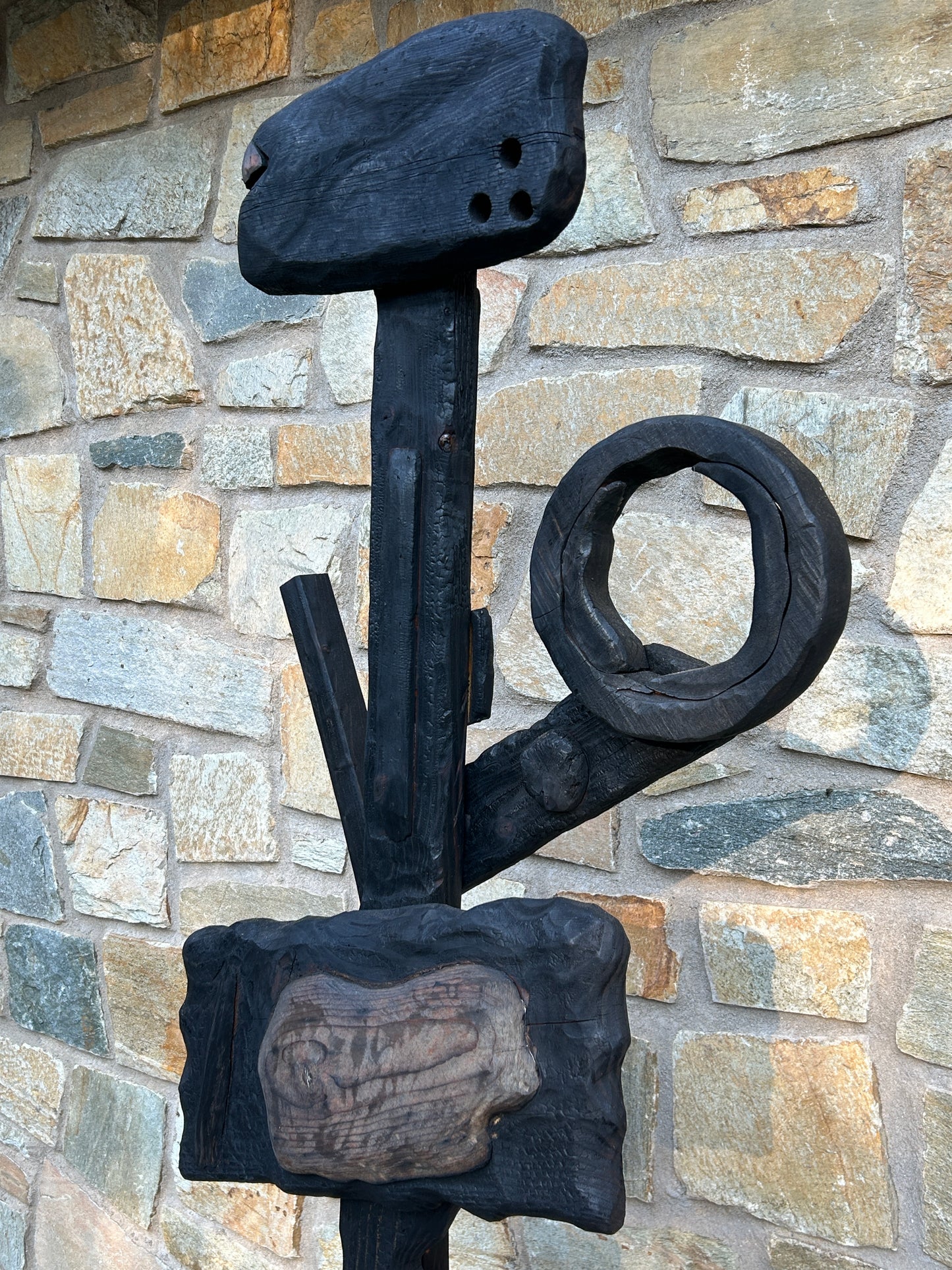 Organic Indoor-Outdoor Shou Sugi Ban Sculpture Totem #15/Personage #4 (Updated)