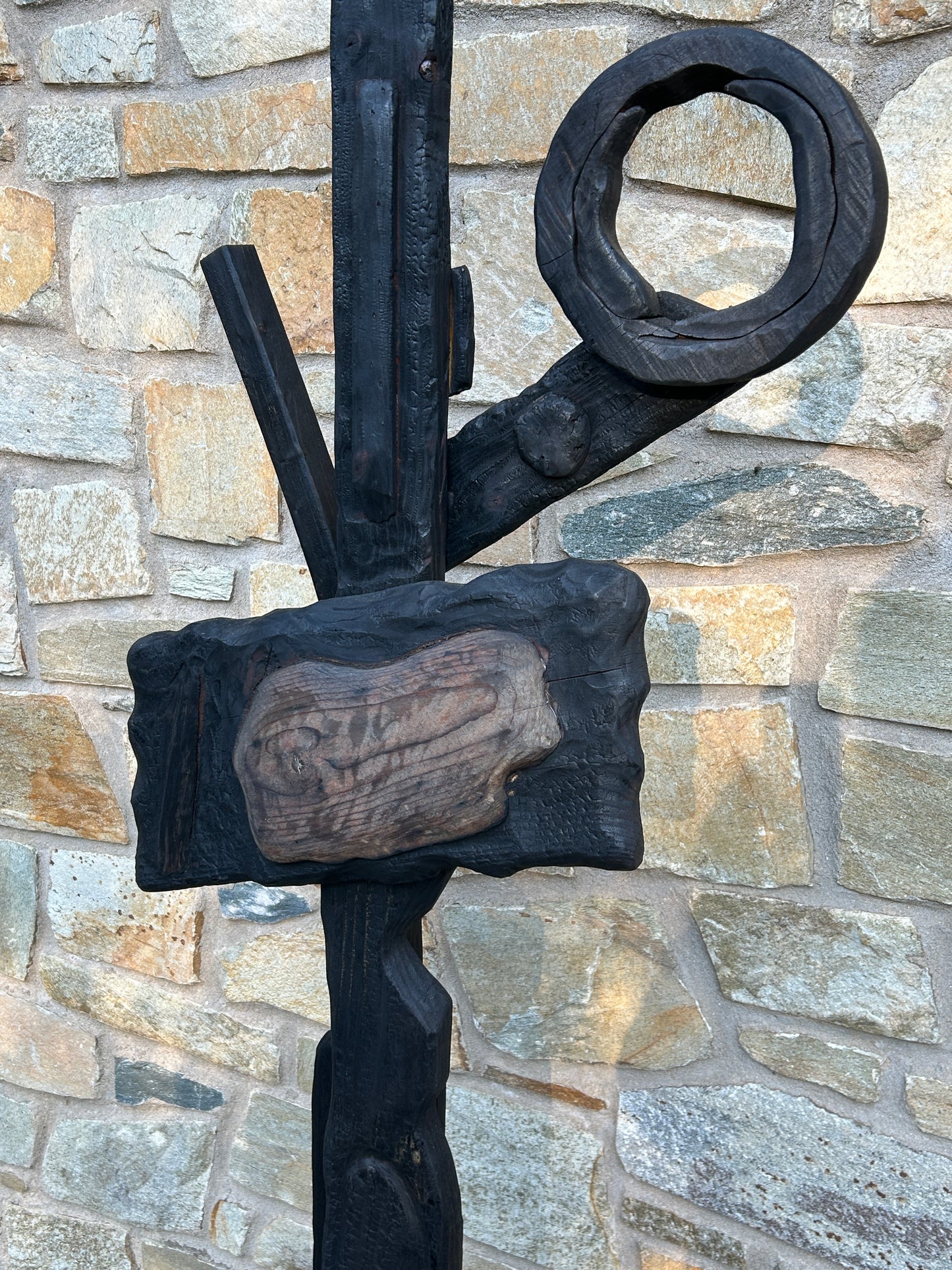 Organic Indoor-Outdoor Shou Sugi Ban Sculpture Totem #15/Personage #4 (Updated)