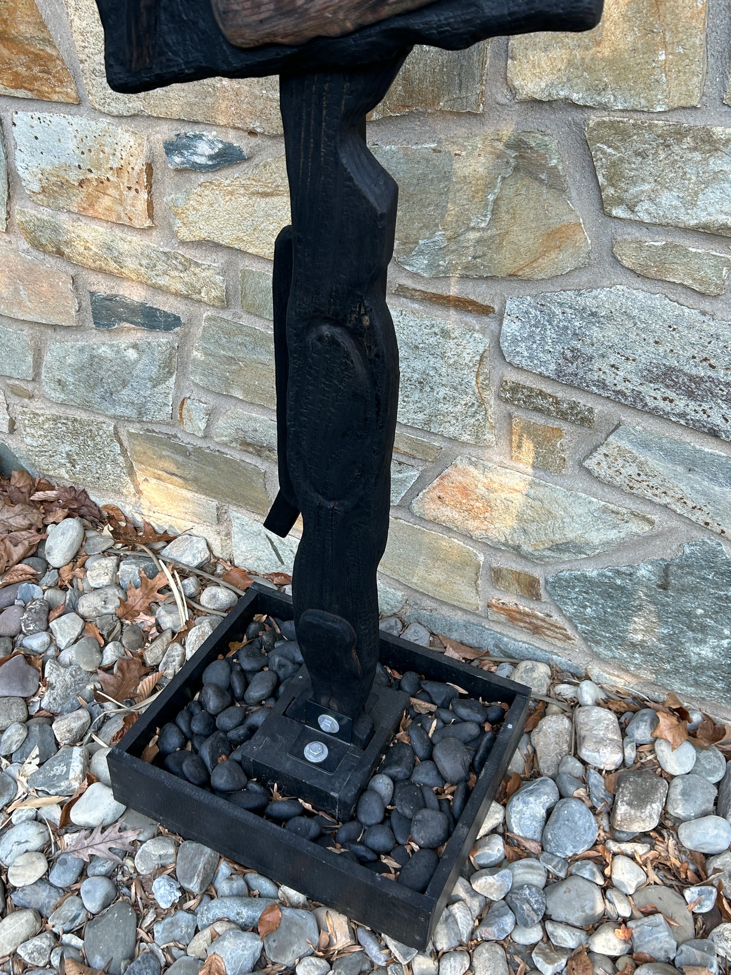 Organic Indoor-Outdoor Shou Sugi Ban Sculpture Totem #15/Personage #4 (Updated)