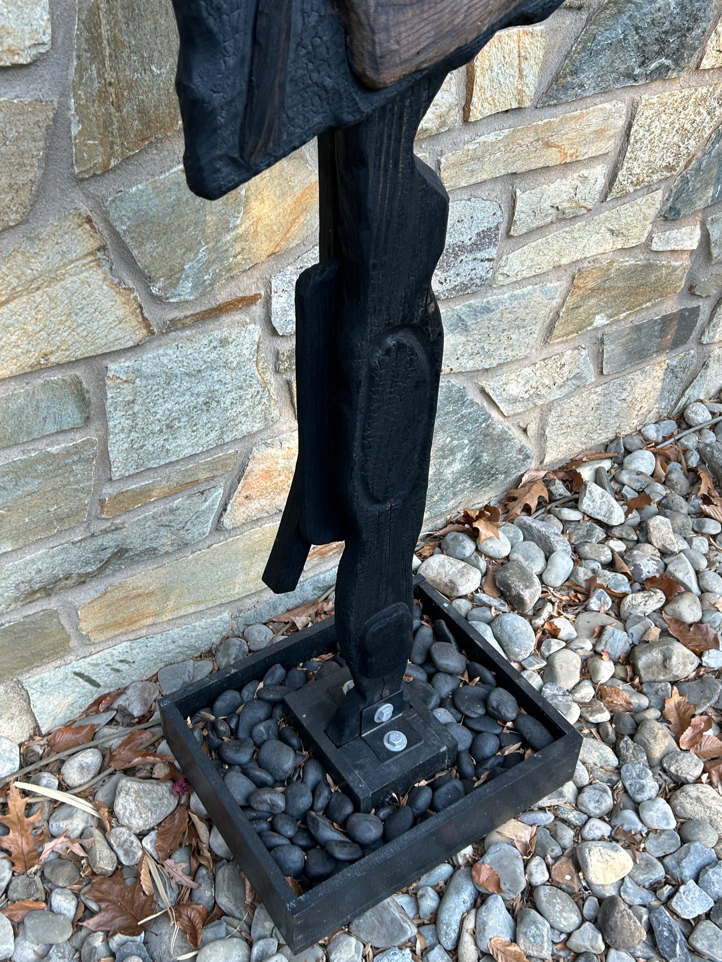 Organic Indoor-Outdoor Shou Sugi Ban Sculpture Totem #15/Personage #4 (Updated)