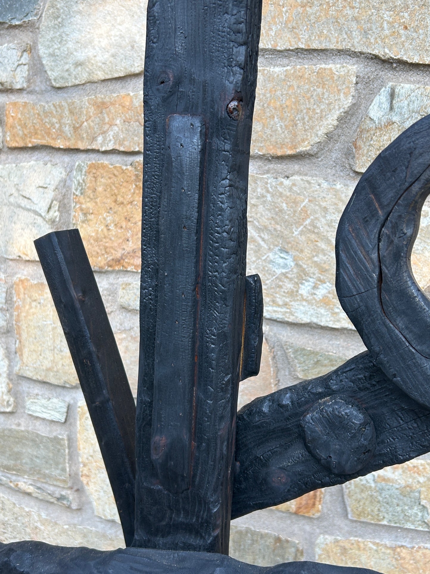 Organic Indoor-Outdoor Shou Sugi Ban Sculpture Totem #15/Personage #4 (Updated)