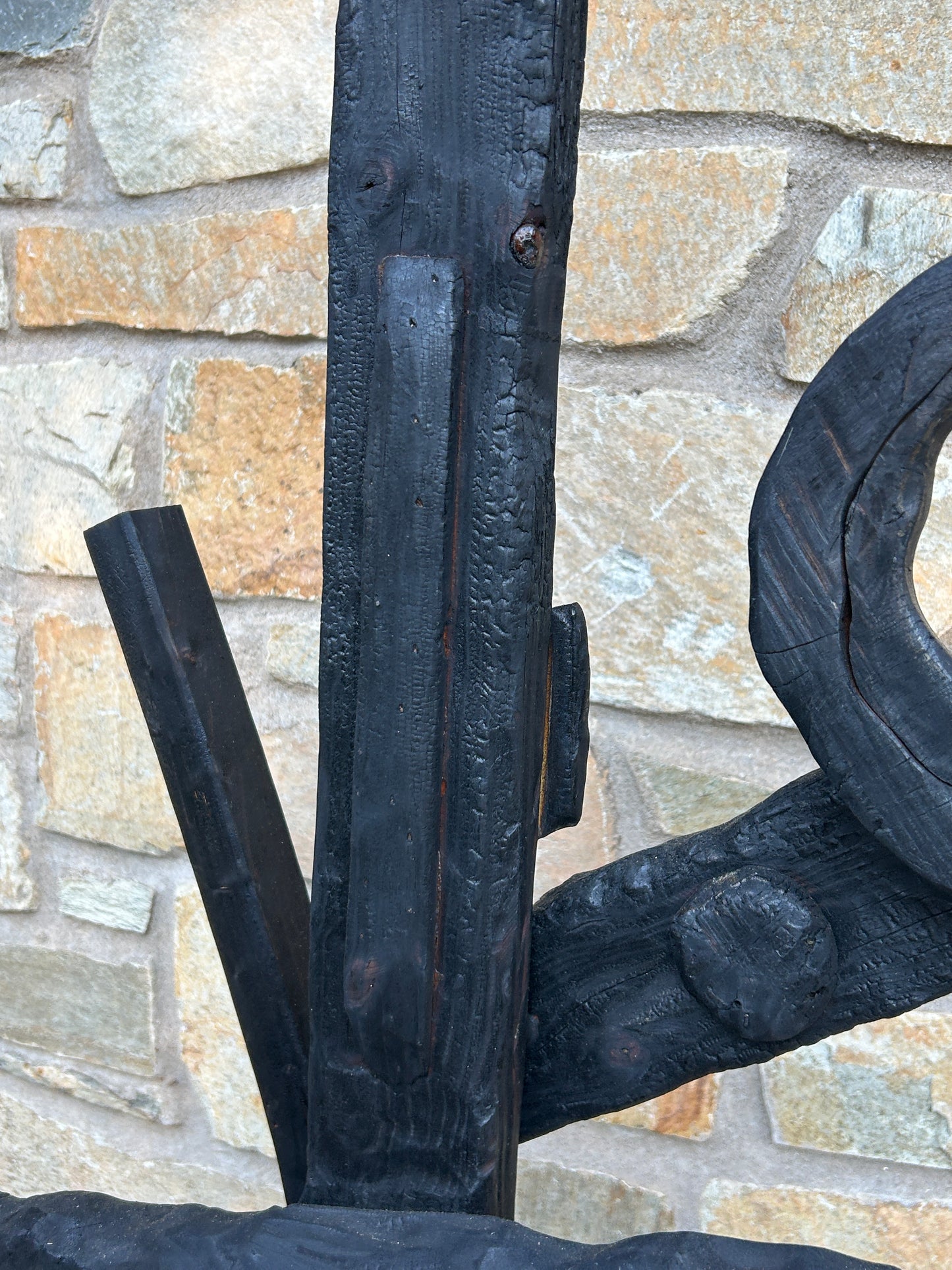 Organic Indoor-Outdoor Shou Sugi Ban Sculpture Totem #15/Personage #4 (Updated)